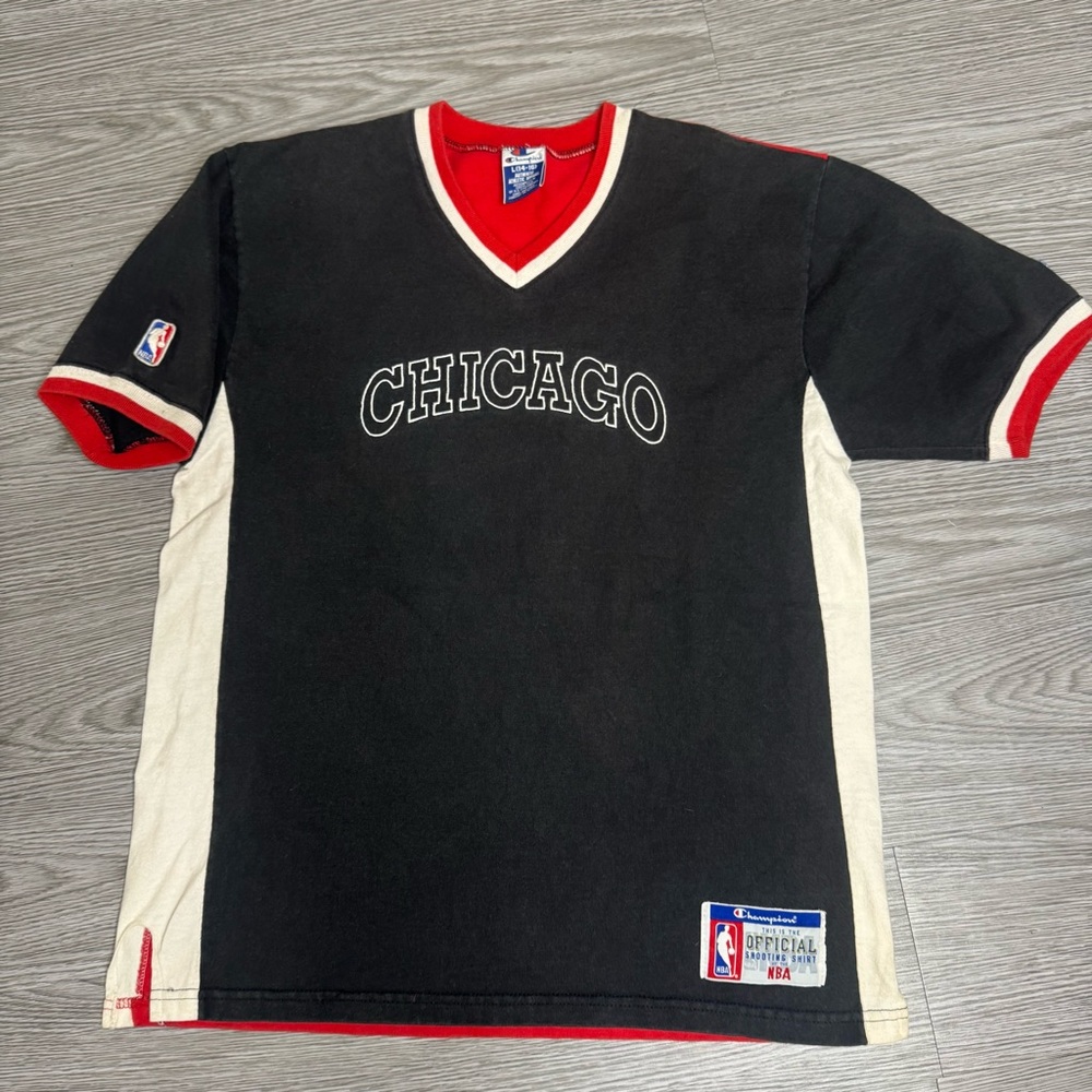 Vintage Champion Chicago Bulls NBA Warm Up Shooting Shirt Youth Sz Large 14-16
